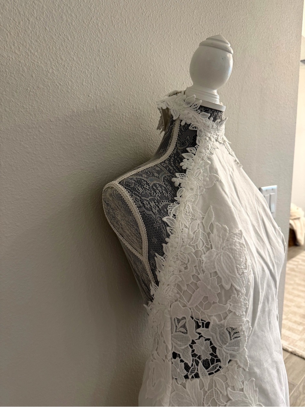 Lilly Pulitzer White Lace High-Neck Wedding Dress